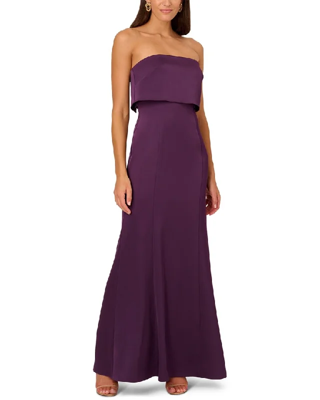 Liv Foster Satin Strapless Gown