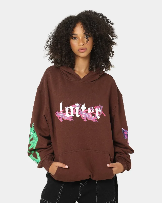 Loiter Electro Butterfly Hoodie Brown