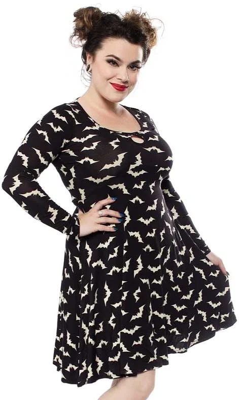 Luna Bats Keyhole Skater Dress by Sourpuss