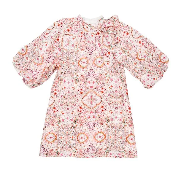 Moroccan print bow neck dress by Petite Amalie