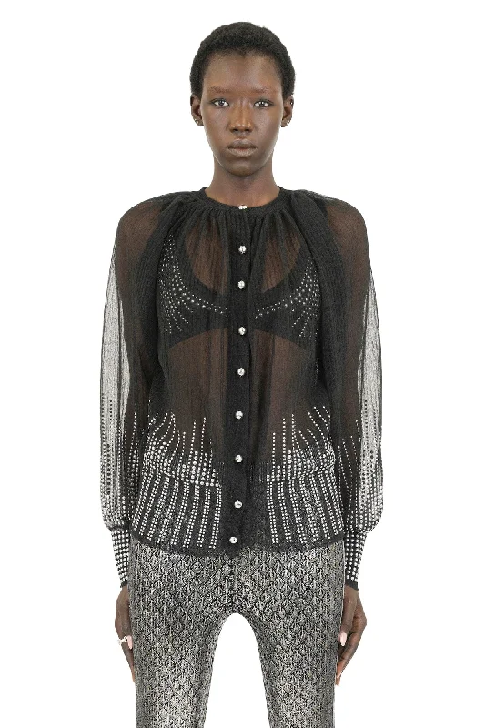 Rabanne Black Sheer Cardigan