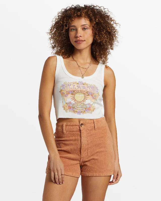 Ray Of Sunshine Cropped Tank Top - Salt Crystal