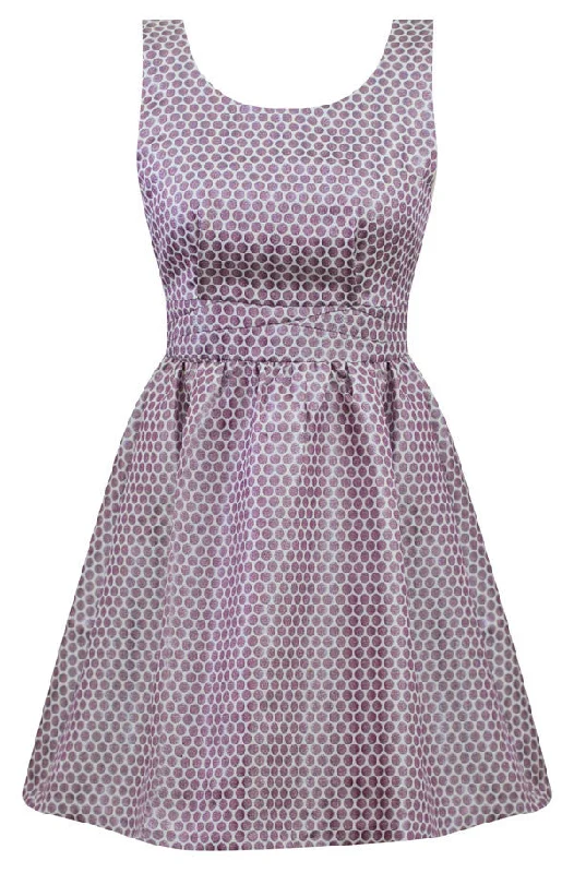 Lavender Metallic Polka Dot Retro Holiday Dress