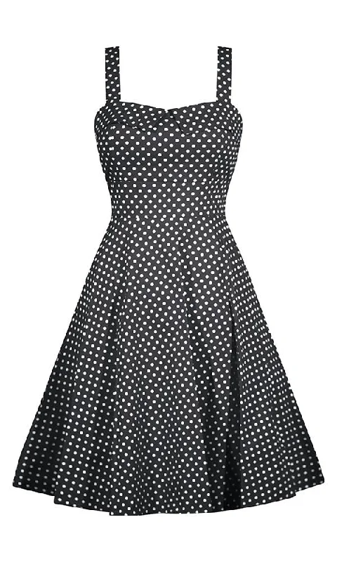 Black Retro Polka Dot Dress