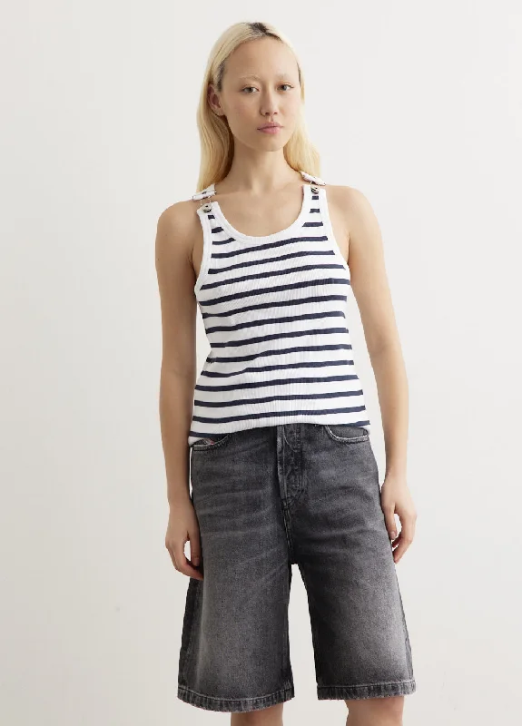 Ribbed Mariniere Tank Top