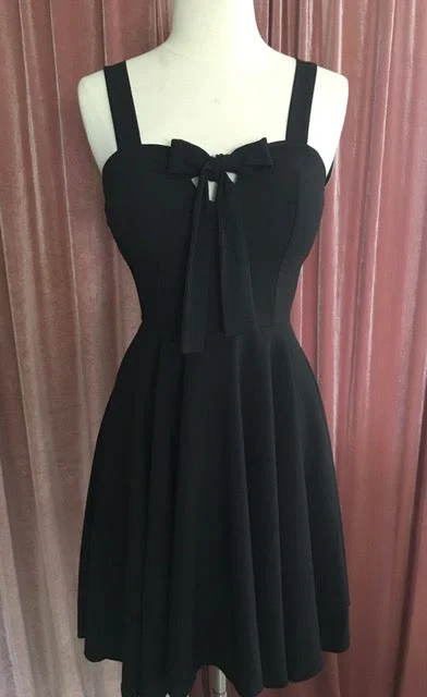 Black Sailor Girl Swing Dress with Pockets