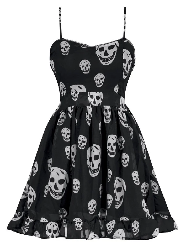 Miss Poison Skull Chiffon Dress