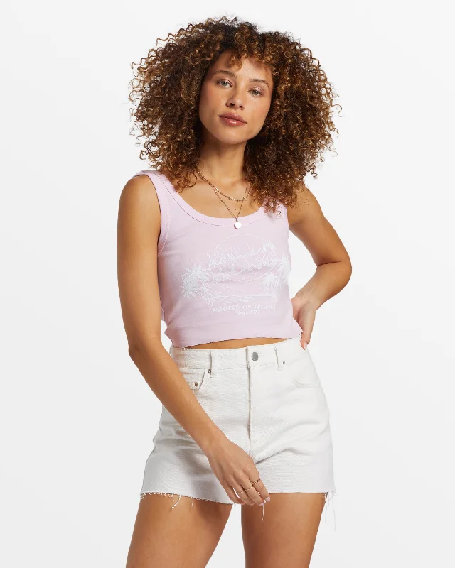 Take It Easy Cropped Tank Top - Sweet Pink