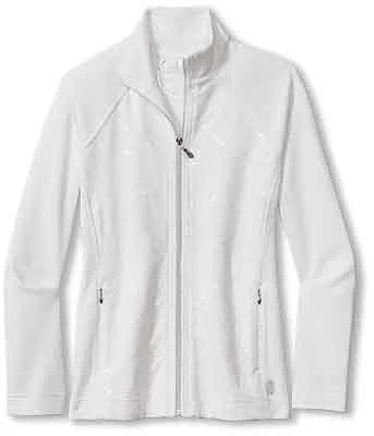 Tommy Bahama Women's Aruba Diamond Days Embroidered Full Zip Sweatshirt - White