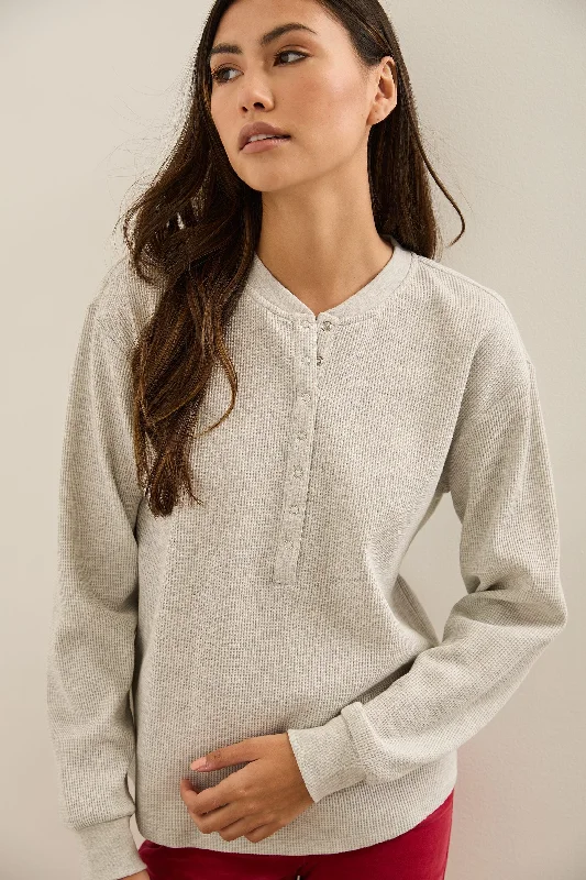 Waffle Henley Sweatshirt