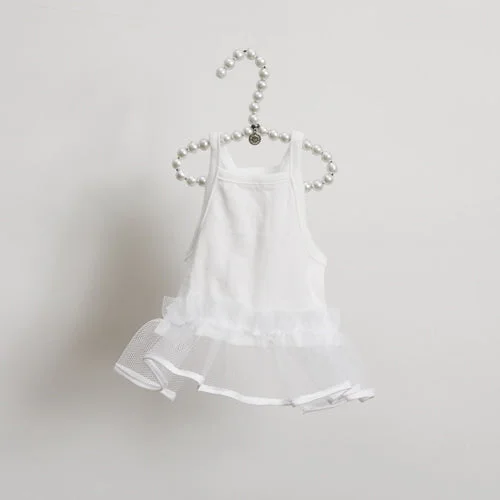 white ruffle tank dress - available in small!