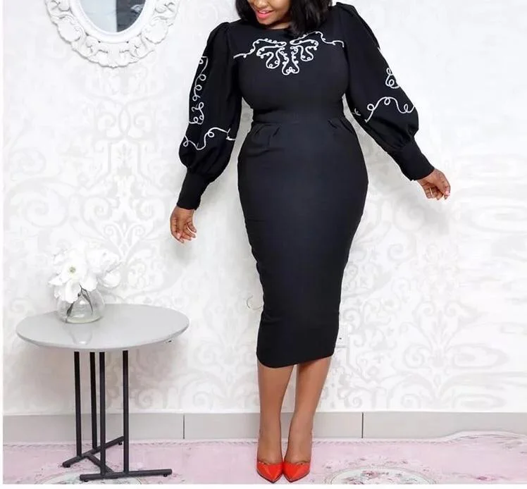 Pencil Dress with Pop Sleeves