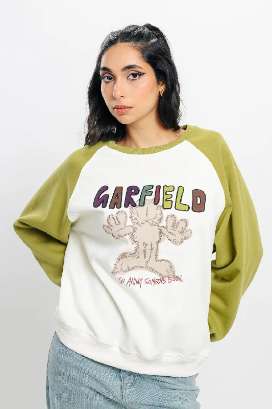 White Garfield Oversized Sweatshirt