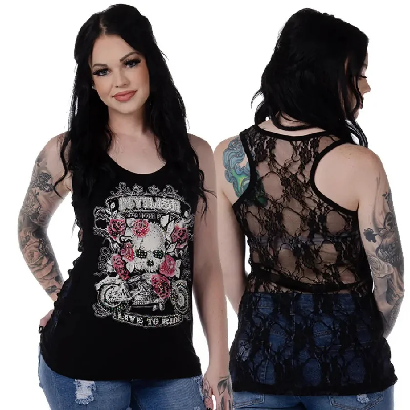 Open Road Women's Devilish Lace Back Tank Top