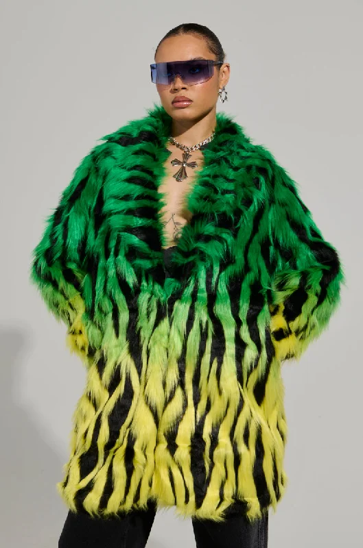 SOUND THE ALARM FAUX FUR COAT