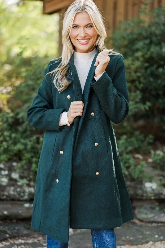 City Streets Hunter Green Coat