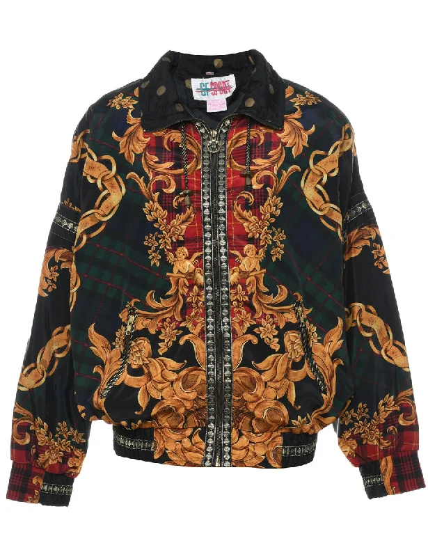 Abstract Pattern Multi-Colour Nylon Jacket - M Mesh Jacket Canvas Jacket Denim Jacket Abstract Pattern Multi-Colour Nylon Jacket - M Mesh Jacket Canvas Jacket Denim Jacket