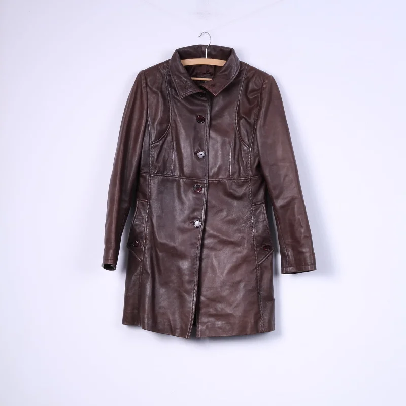 Aleksander Of Norway Women 40 M Coat Jacket Dark Brown Leather Single Breasted Top V-Neck Jacket Boat Neck Jacket Square Neck Jacket Aleksander Of Norway Women 40 M Coat Jacket Dark Brown Leather Single Breasted Top V-Neck Jacket Boat Neck Jacket Square Neck Jacket
