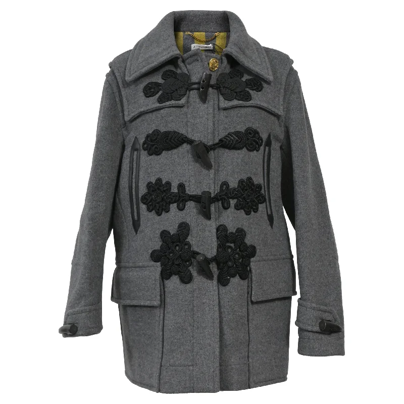 Altuzarra Applique Single-Breasted Coat in Grey Wool