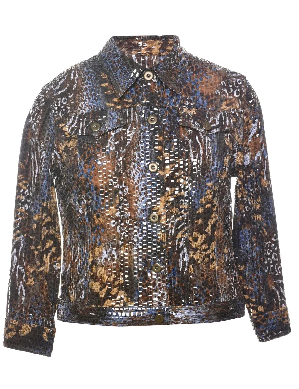 Animal Print Evening Jacket - M Cardigan Sweater Pullover