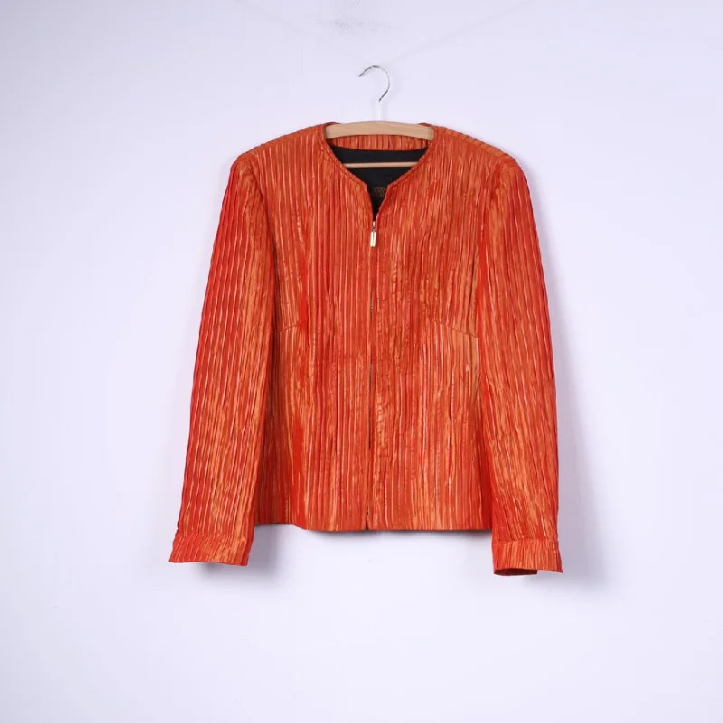 Berri Sport Couture Womens 40 M Blazer Orange Full Zipper Top Jacket Jacket Blazer Coat Berri Sport Couture Womens 40 M Blazer Orange Full Zipper Top Jacket Jacket Blazer Coat