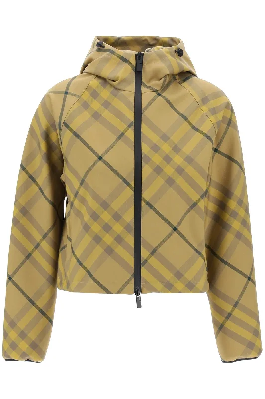 Burberry "cropped burberry check jacket" 8082318 CEDAR IP CHECK Elasticated Jacket Padded Jacket Insulated Jacket