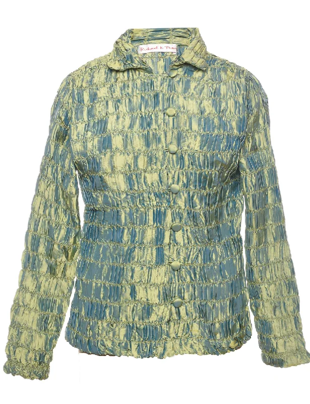 Button Front Evening Jacket - L Mesh Jacket Canvas Jacket Denim Jacket