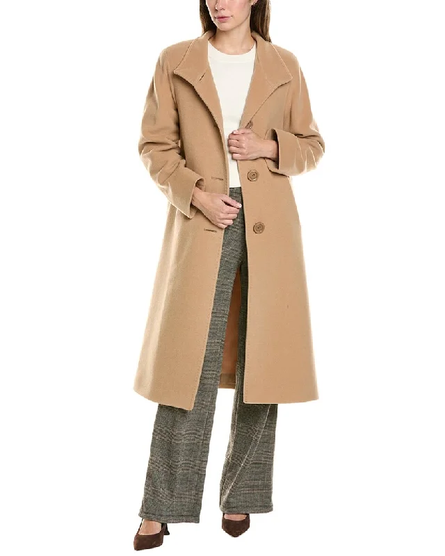 Cinzia Rocca Long Wool & Cashmere-Blend Coat