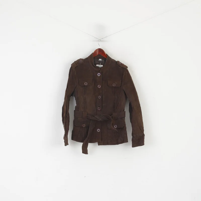 4/5/6 Fashion Concept Women 46 M Jacket Brown Leather Buttoned Biker Belted Top Insulated Jacket Fitted Jacket Loose Jacket 4/5/6 Fashion Concept Women 46 M Jacket Brown Leather Buttoned Biker Belted Top Insulated Jacket Fitted Jacket Loose Jacket