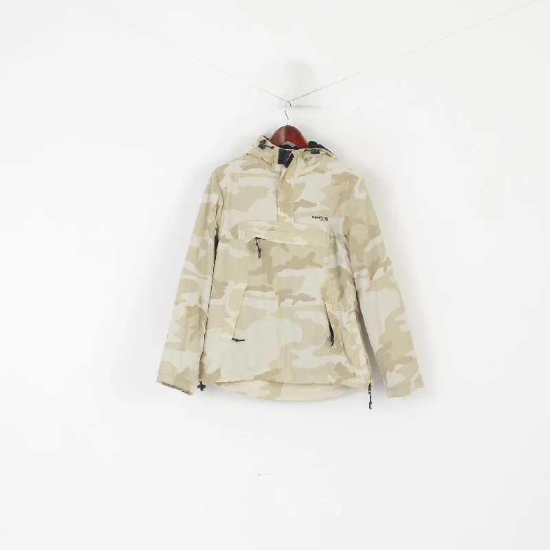 Surplus Women M (S) Jacket Beige Nylon Moro Pullover Windbreaker Raw Vintage Top Tiered Jacket Buttoned Jacket Zippered Jacket Surplus Women M (S) Jacket Beige Nylon Moro Pullover Windbreaker Raw Vintage Top Tiered Jacket Buttoned Jacket Zippered Jacket