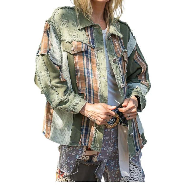 Did It Occur To You Jacket In Army Green Satin Jacket Silk Jacket Chiffon Jacket