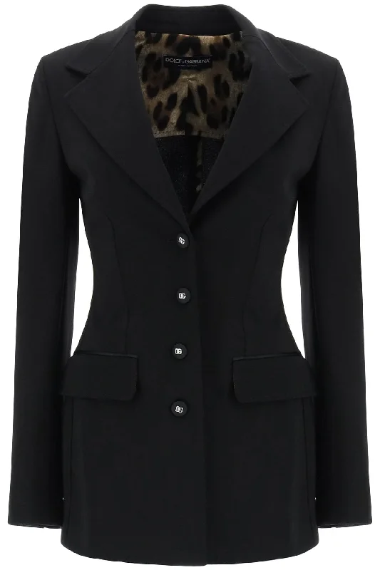 Dolce & gabbana milano-stitch jersey single-breasted jacket F27ABT FUGN7 NERO Ribbed Jacket Pleated Jacket Ruffled Jacket Dolce & gabbana milano-stitch jersey single-breasted jacket F27ABT FUGN7 NERO Ribbed Jacket Pleated Jacket Ruffled Jacket