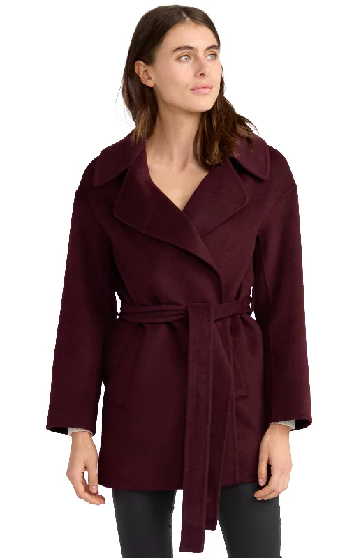 Eternal Flame Short Robe Coat - Burgundy