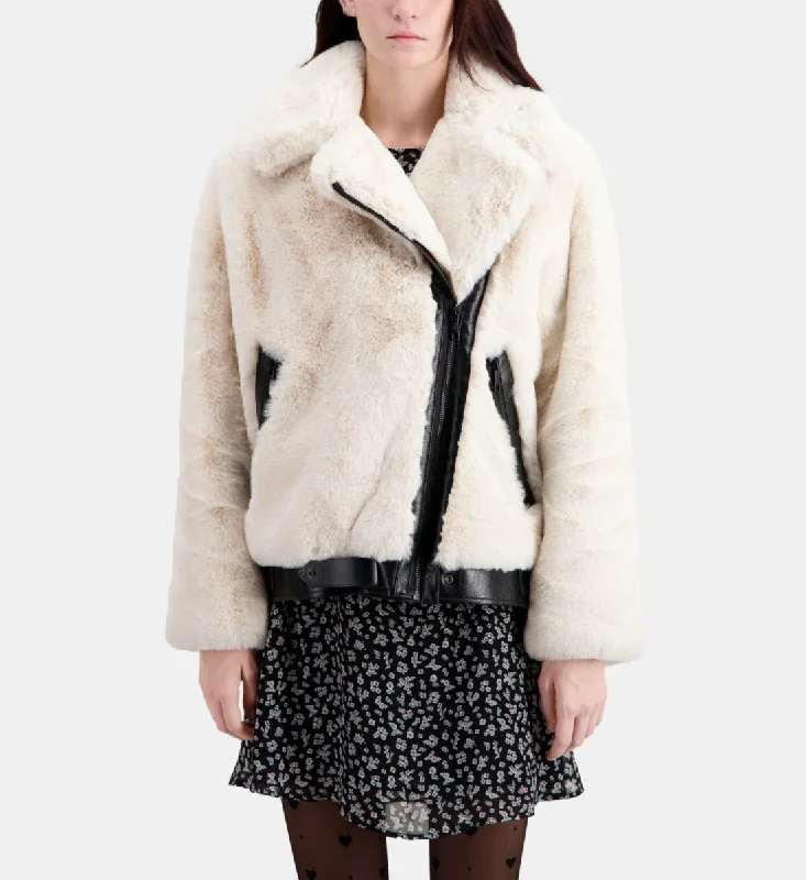 Faux Fur Bomber Jacket Nylon Jacket Polyester Jacket Spandex Jacket