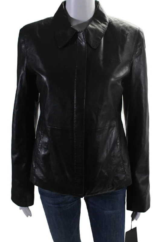 Golden Bear Women's Collared Long Sleeves Full Zip Leather Jacket Black Lace Jacket Ribbed Jacket Sequined Jacket Golden Bear Women's Collared Long Sleeves Full Zip Leather Jacket Black Lace Jacket Ribbed Jacket Sequined Jacket