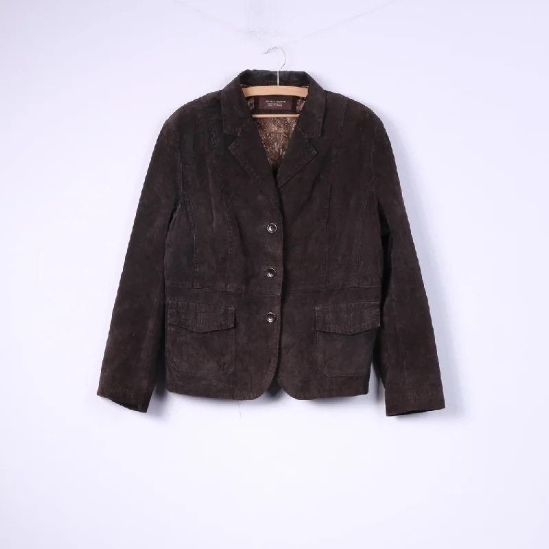 Julia S.Roma Womens 20 2XL Leather Jacket Blazer Suede Brown Single Breasted Jacket Print Jacket Jacquard Jacket Patchwork Jacket Julia S.Roma Womens 20 2XL Leather Jacket Blazer Suede Brown Single Breasted Jacket Print Jacket Jacquard Jacket Patchwork Jacket