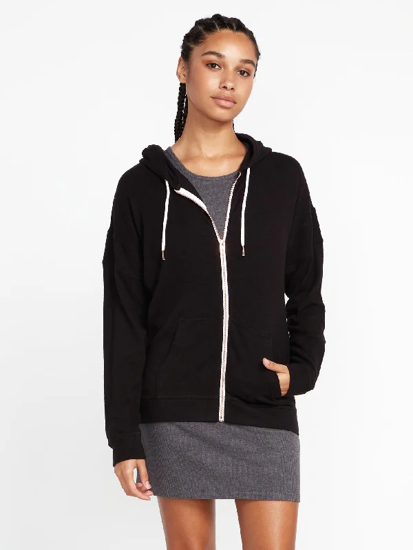 Lived in Lounge Zip Jacket - Black Rayon Jacket Velvet Jacket Corduroy Jacket
