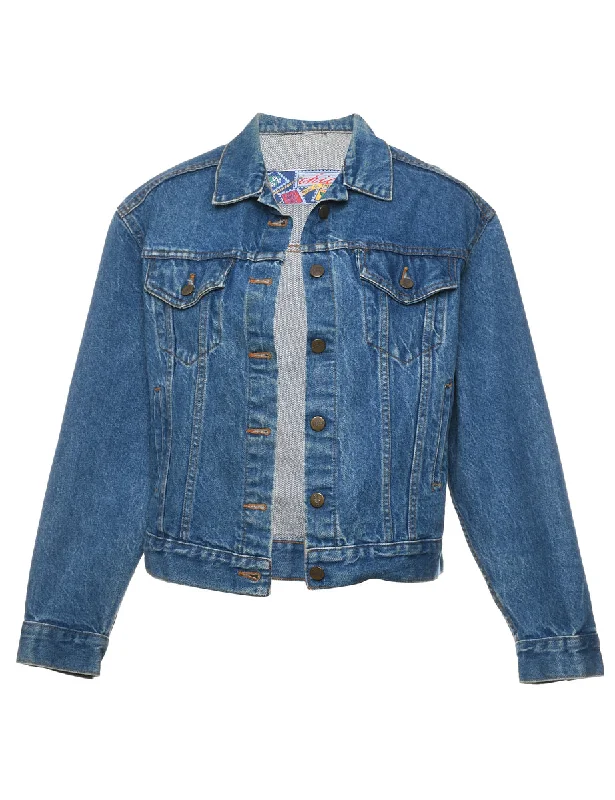 Medium Wash Classic Denim Jacket - M Cotton Jacket Linen Jacket Terry Jacket