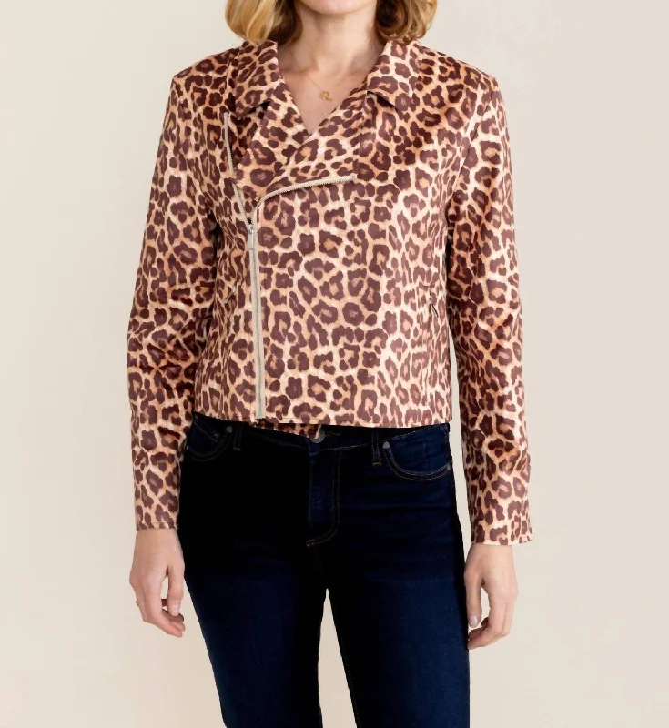 Moto Jacket In Leopard Denim Jacket Leather Jacket Suede Jacket