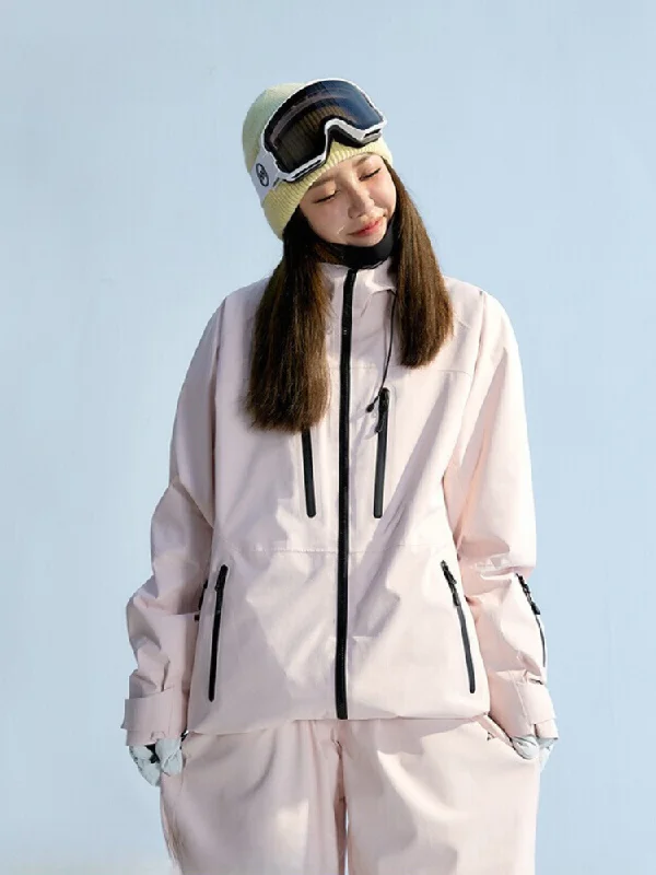 NANEND Pink 3L Winter Ski Jacket - Women's Oversized Jacket Tailored Jacket Straight Jacket NANEND Pink 3L Winter Ski Jacket - Women's Oversized Jacket Tailored Jacket Straight Jacket