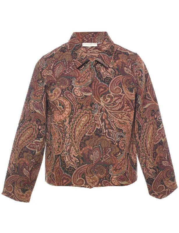 Paisley Pattern Tapestry Jacket - M Corduroy Jacket Velvet Jacket Brocade Jacket