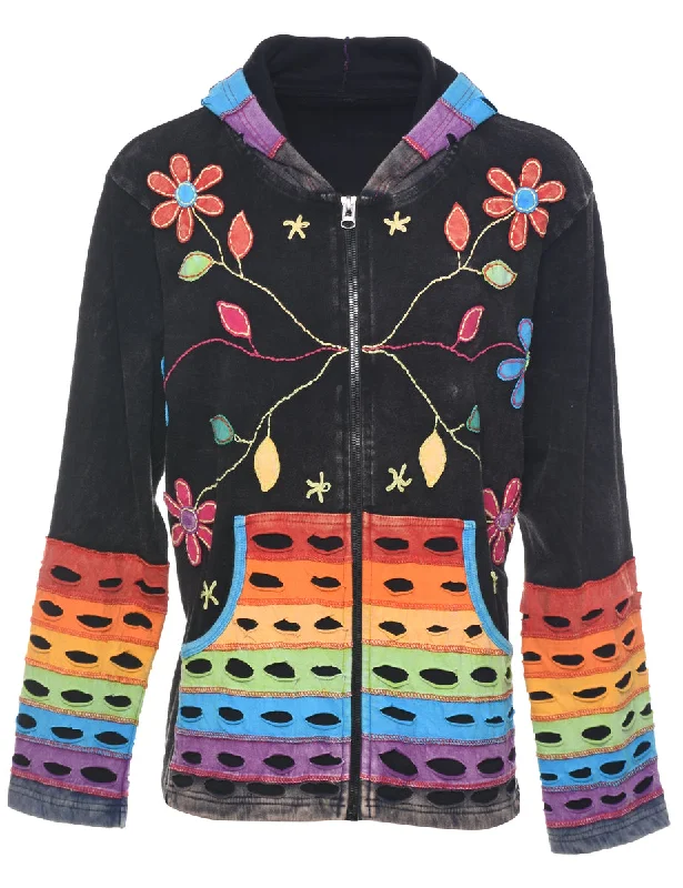 Patchwork Jacket - XXL Notch Collar Jacket Peter Pan Collar Jacket Cowl Neck Jacket