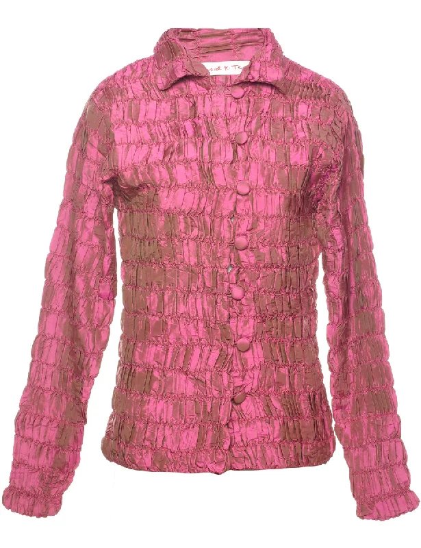 Pink Evening Jacket - M Cotton Fabric Linen Fabric Terry Fabric