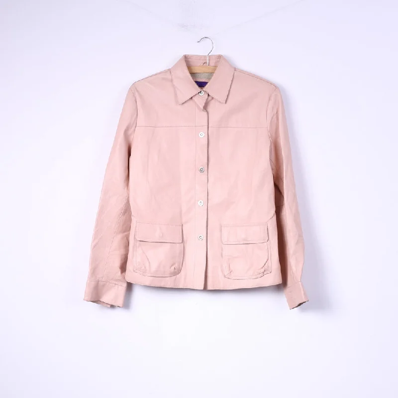 Rino & Pelle Women 44 M Leather Jacket Pink Snaps Design In Italy Mesh Jacket Canvas Jacket Denim Jacket Rino & Pelle Women 44 M Leather Jacket Pink Snaps Design In Italy Mesh Jacket Canvas Jacket Denim Jacket