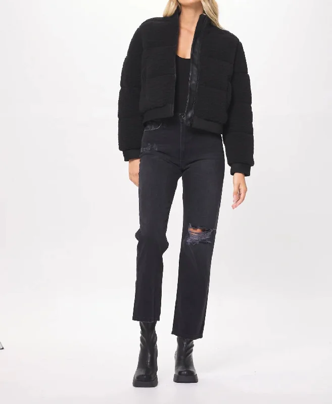Sherpa Suede Bomber Jacket In Black Herringbone Jacket Checkered Jacket Solid Jacket