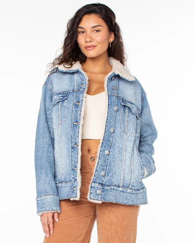 So Amped Sherpa Jacket - Surf Fin Knit Jacket Woven Jacket Fleece Jacket
