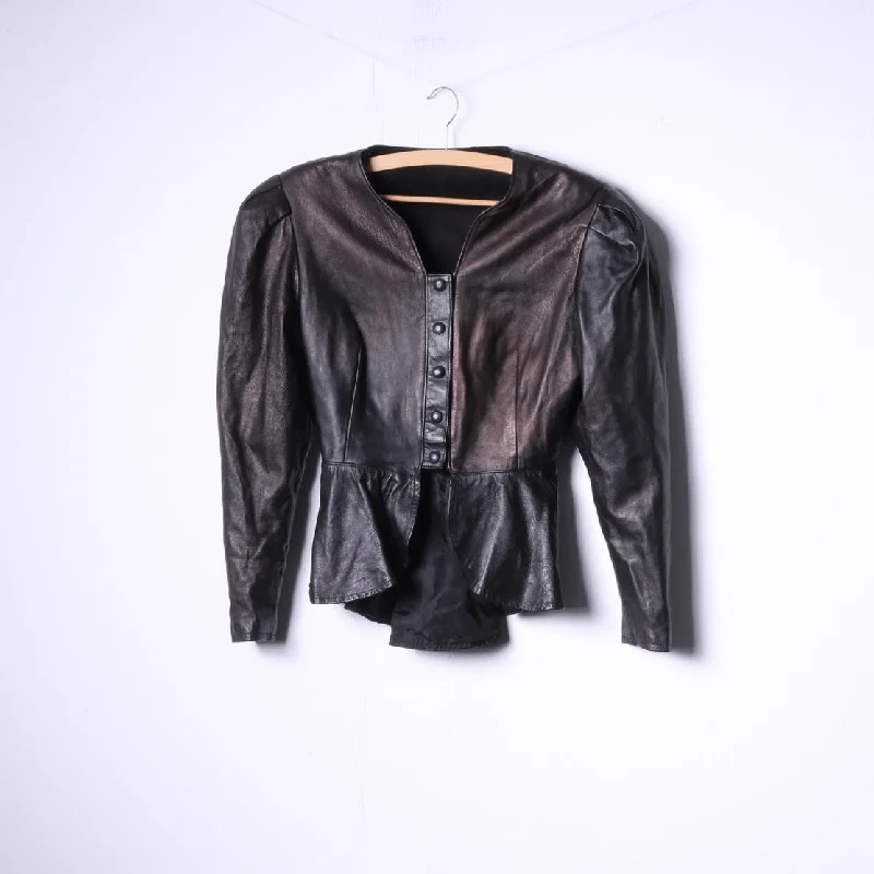 Star Collection Women 38 S Jacket Black Gold Leather Snaps Lace Shoulder Pads Top Fleece Jacket Down Jacket Feather Jacket Star Collection Women 38 S Jacket Black Gold Leather Snaps Lace Shoulder Pads Top Fleece Jacket Down Jacket Feather Jacket
