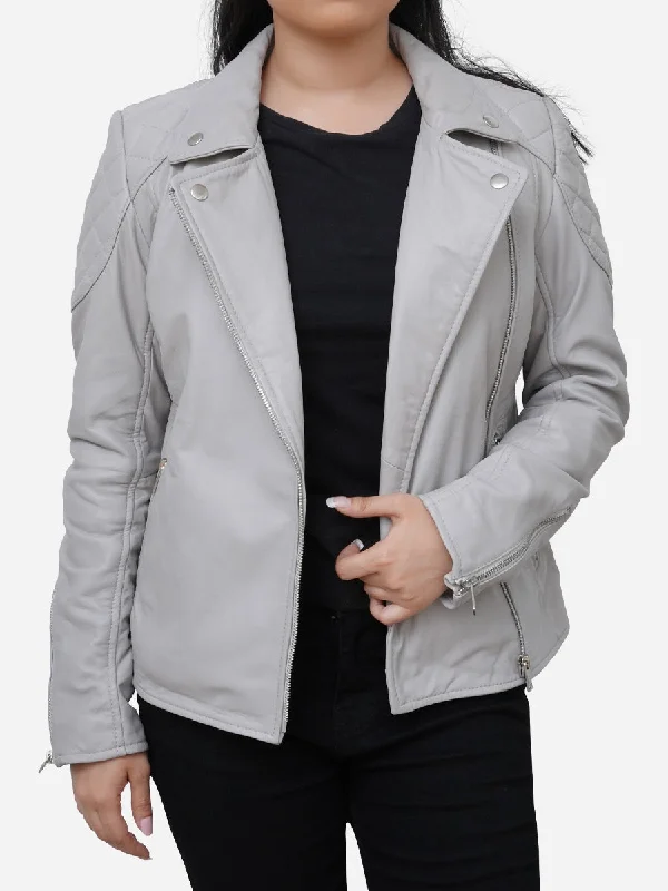 Stella Quilted Grey Leather Biker Jacket Collared Jacket Crew Neck Jacket Turtle Neck Jacket Stella Quilted Grey Leather Biker Jacket Collared Jacket Crew Neck Jacket Turtle Neck Jacket