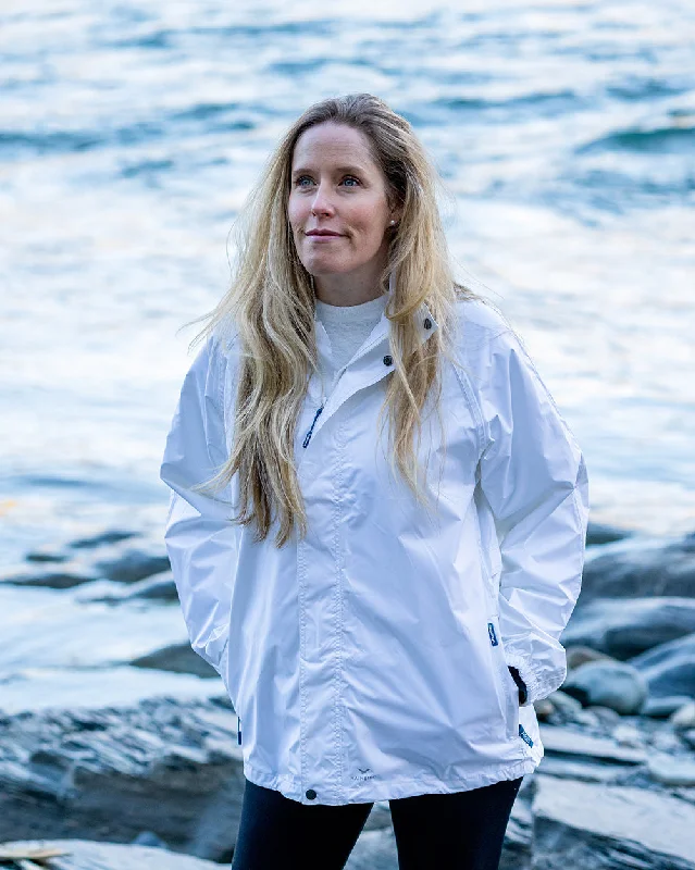 STOWaway Jacket in White V-Neck Jacket Boat Neck Jacket Square Neck Jacket