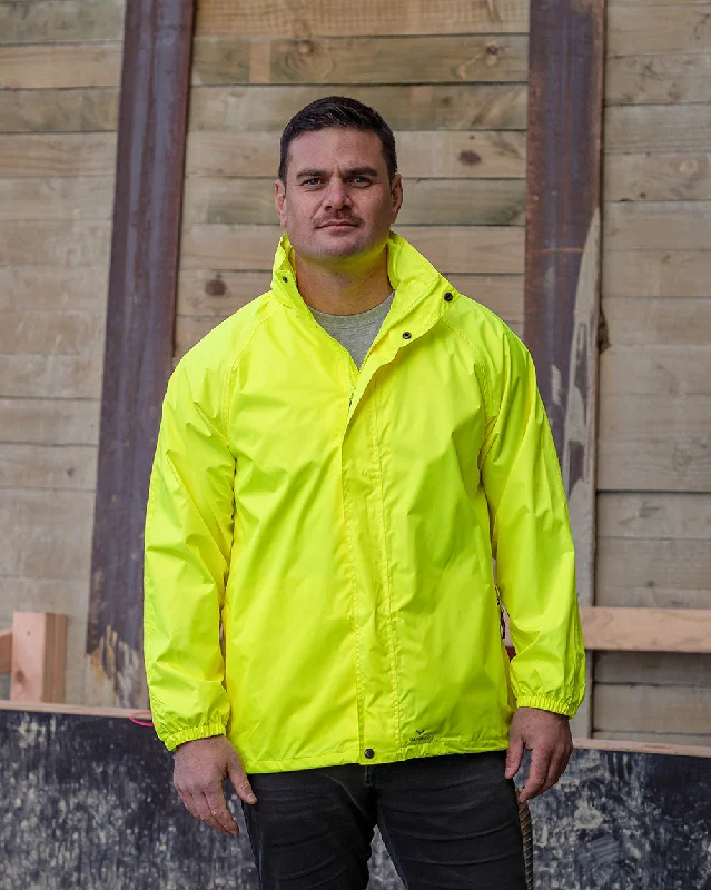 STOWaway Jacket in Fluoro Yellow Fitted Jacket Loose Jacket Oversized Jacket